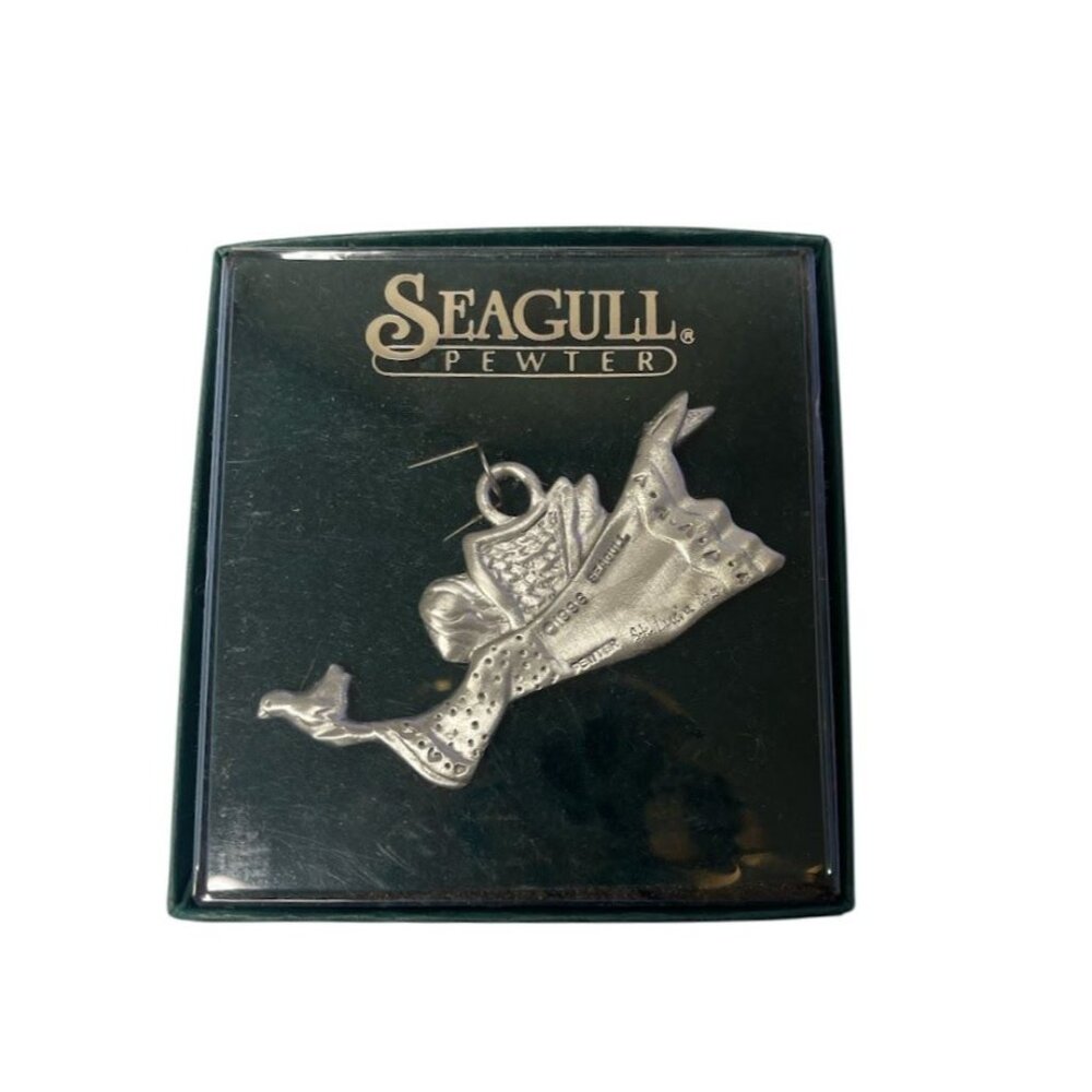 Seagull Pewter Angel Ornament With Dove Fine Pewter Made In St. Lucia With Origi